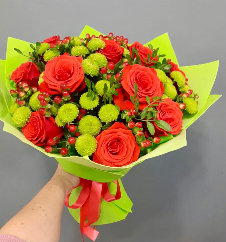 Букет цветов из: Хризантемы и Розы в Благовещенске Республики Башкортостан