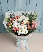 Букет цветов из:  Розы, Лизиантусы и Хризантемы в Благовещенске Республики Башкортостан