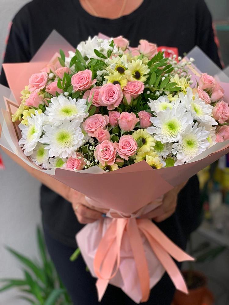 Букет цветов из: Розы и Хризантемы в Благовещенске Республики Башкортостан