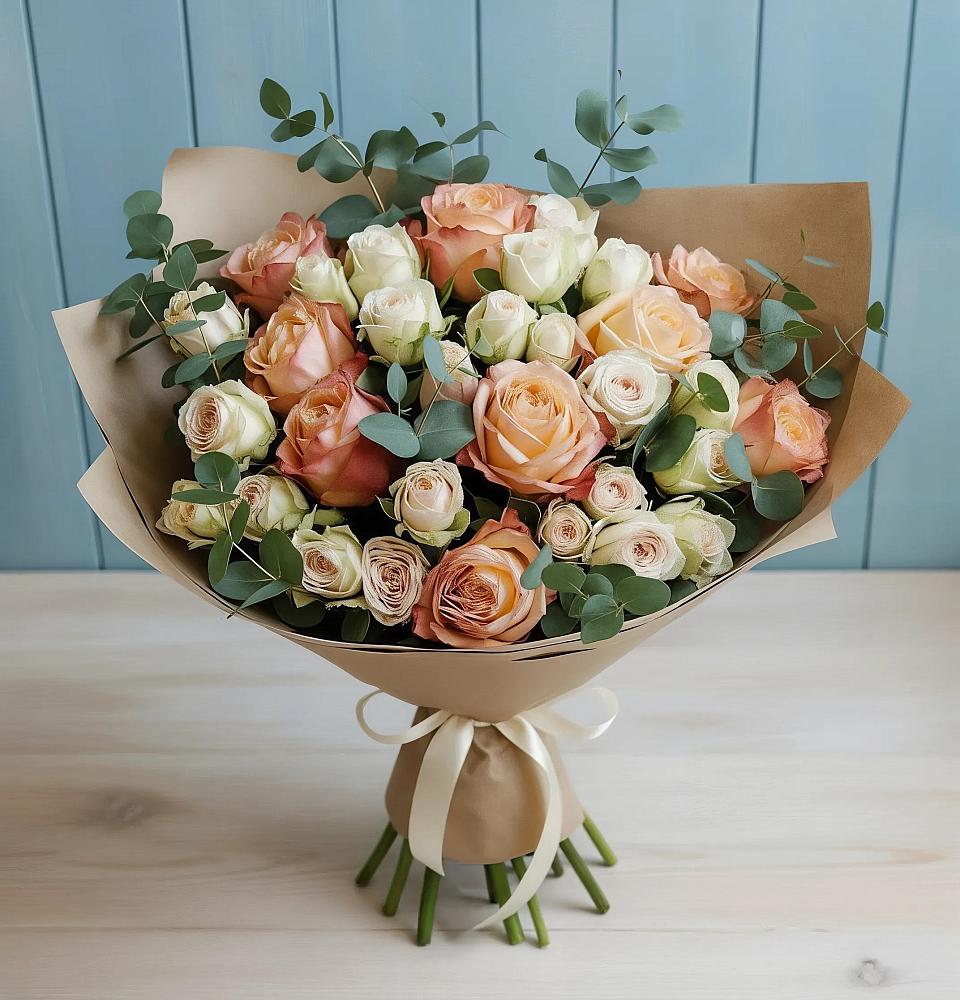 Букет цветов из: Альстромерии и Розы в Благовещенске Республики Башкортостан