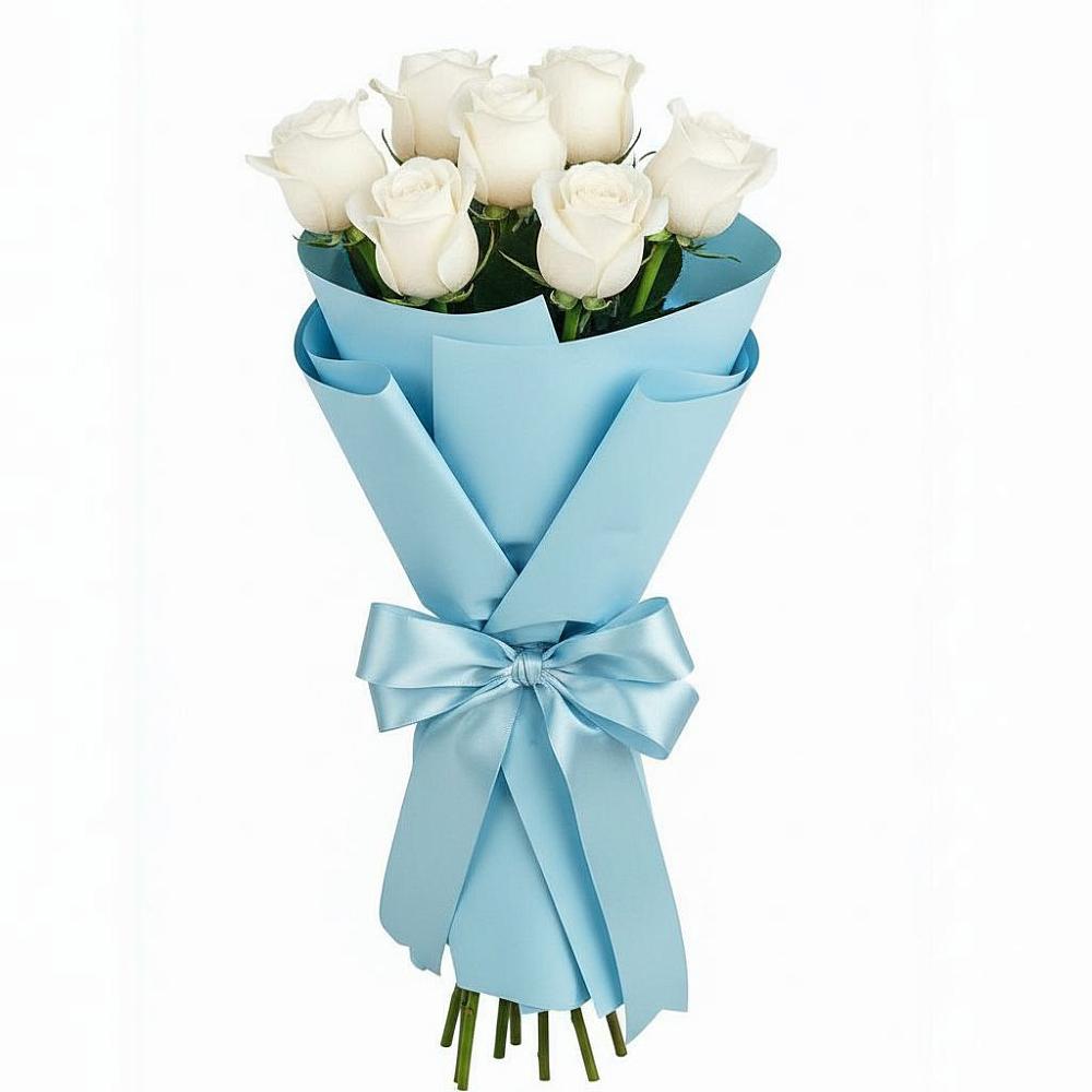 Букет 7 белых роз Проуд в Благовещенске Республики Башкортостан