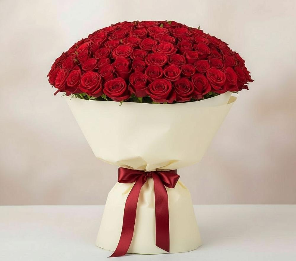 Букет 101 Красная роза Милано в Благовещенске Республики Башкортостан