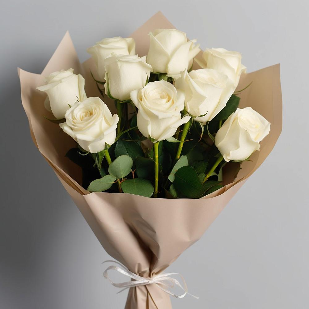 Букет 9 Белых роз Эдлесс Лав в Благовещенске Республики Башкортостан