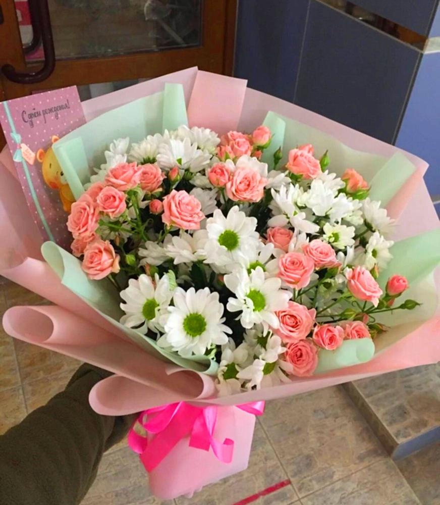 Букет цветов из: Розы и Хризантемы в Благовещенске Республики Башкортостан
