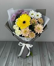 Букет цветов из:  Розы, Герберы и Хризантемы в Благовещенске Республики Башкортостан