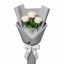 Букет 3 белые розы #REPLACE_PRED# Благовещенске Республики Башкортостан