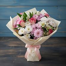 Букет цветов из:  Хризантемы, Альстромерии и Розы в Благовещенске Республики Башкортостан