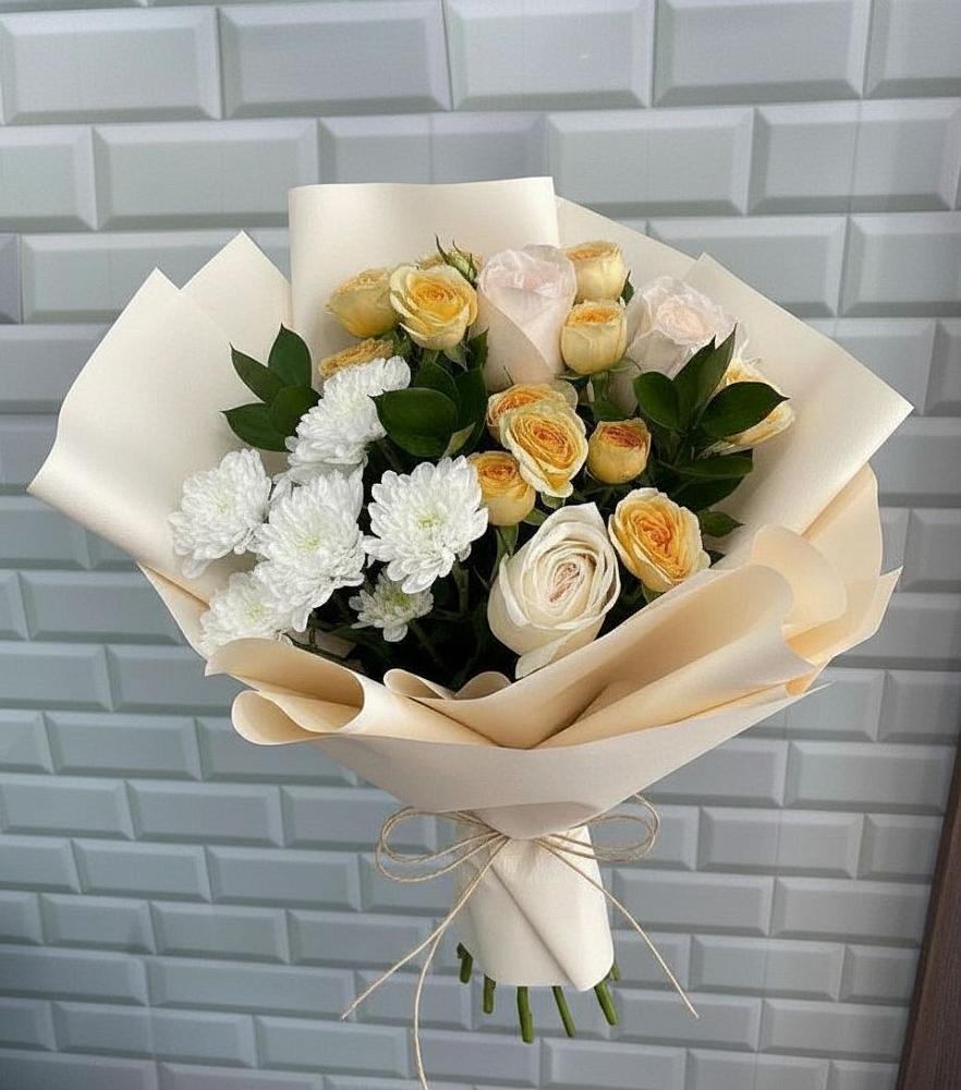 Букет цветов из: Розы и Хризантемы в Благовещенске Республики Башкортостан