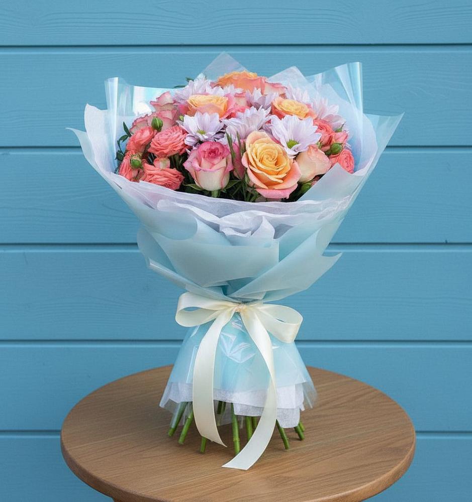 Букет цветов из: Хризантемы и Розы в Благовещенске Республики Башкортостан