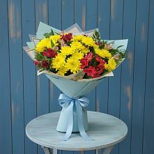 Букет цветов из:  Альстромерии и Хризантемы в Благовещенске Республики Башкортостан